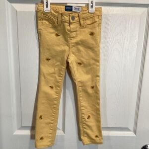 Old Navy Kids Yellow Embroidered Jeggings